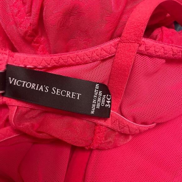 Sexy Little Things Victorias Secret 34C Dark Pink Garter Clips VTG Lingerie - Picture 7 of 7